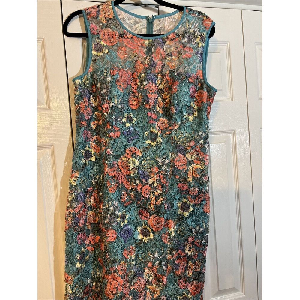Alex Evenings Floral Lace Multi‎ Colors Cocktail Dress Gown Size 12